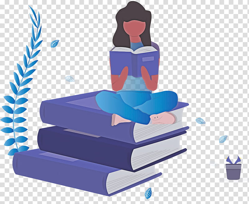 girl book reading, Sitting, Furniture, Logo transparent background PNG clipart