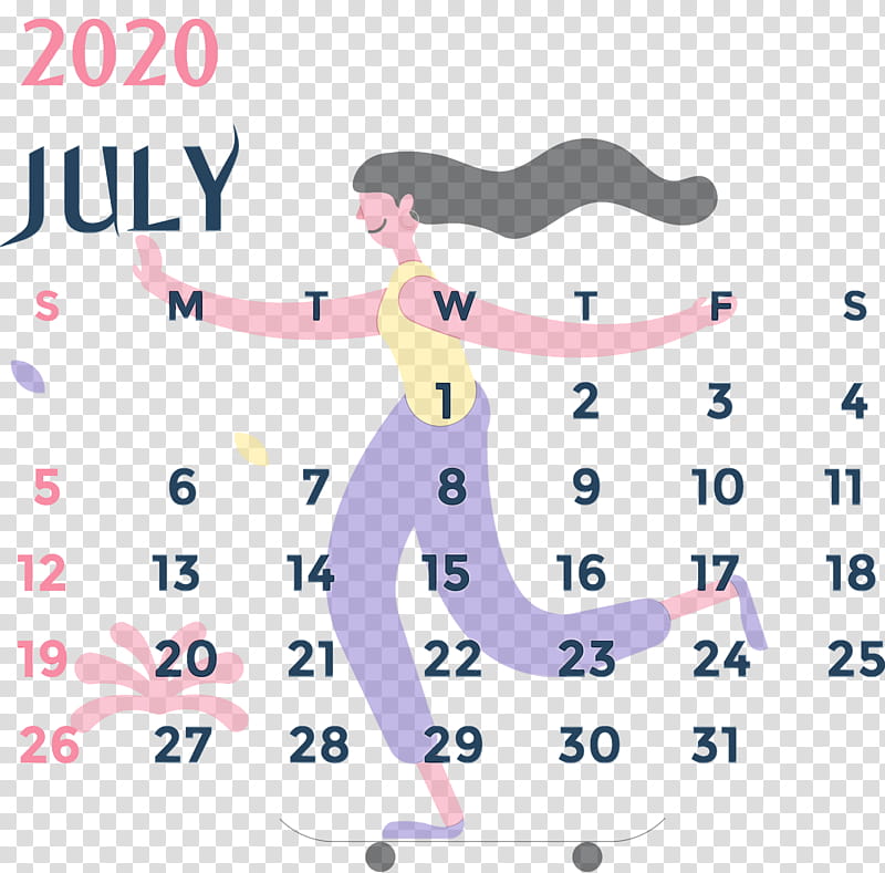 pink m line point shoe fashion, July 2020 Printable Calendar, July 2020 Calendar, Watercolor, Paint, Wet Ink, Calendar System, March transparent background PNG clipart