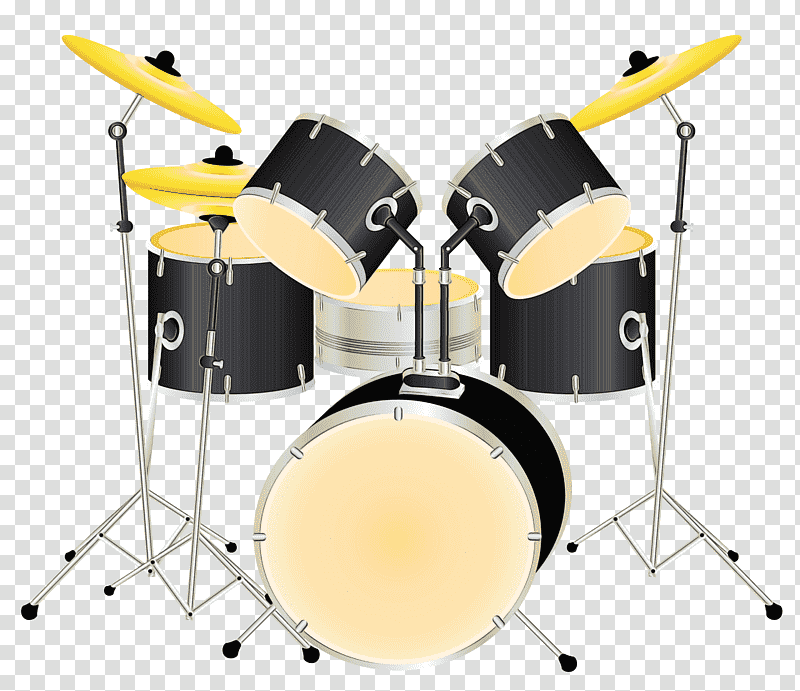 drum percussion acoustic drum kit bass drum snare drum, Watercolor, Paint, Wet Ink, Cymbal, Hand Drum, Tambourine transparent background PNG clipart