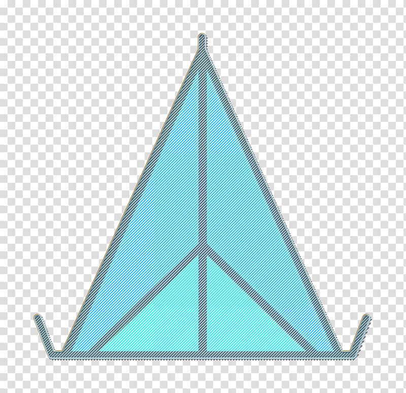 Hunting icon Tent icon Hobbies and free time icon, Blue, Triangle, Turquoise, Aqua, Line, Symmetry, Logo transparent background PNG clipart