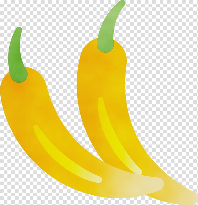banana yellow pepper bell pepper chili pepper yellow, Watercolor, Paint, Wet Ink, Meter transparent background PNG clipart