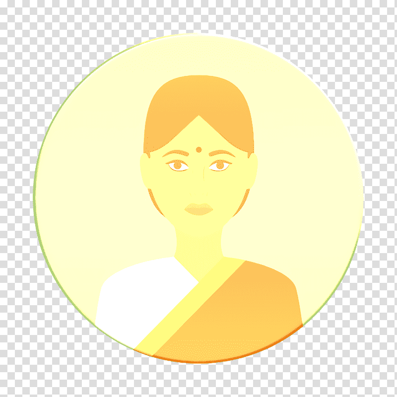 Indian icon People Culture icon, Facial Hair, Portrait, Circle, Yellow, Meter, Face transparent background PNG clipart
