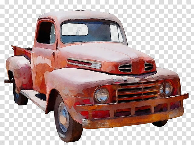 pickup truck model car car bumper scale model, Watercolor, Paint, Wet Ink, Vintage Car, Physical Model transparent background PNG clipart