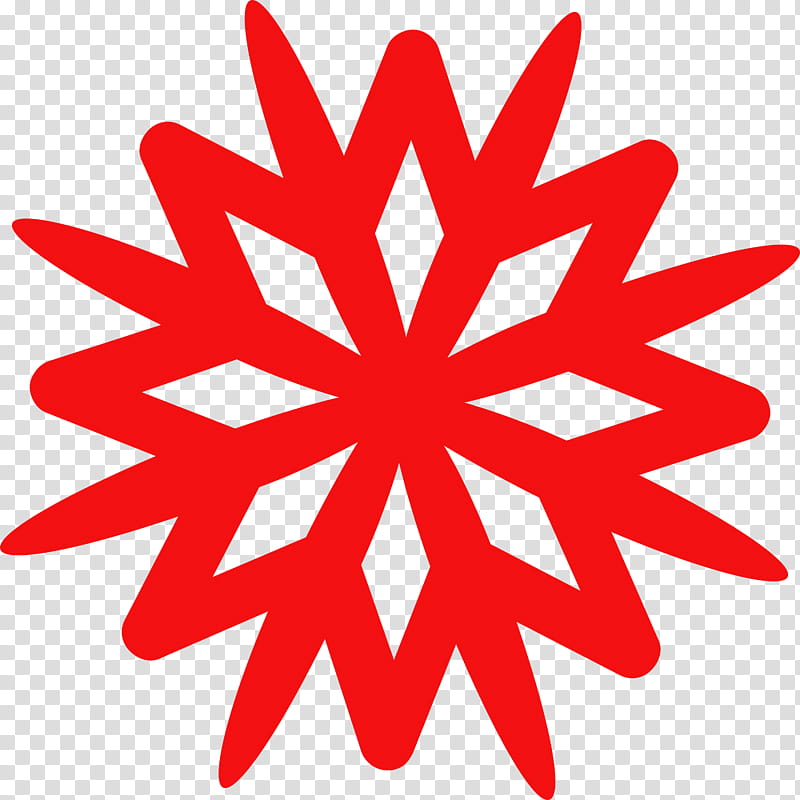 snowflake, Red transparent background PNG clipart