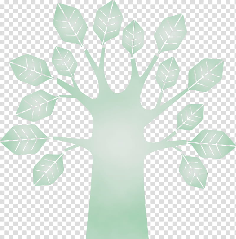 green leaf tree plant hand, Abstract Tree, Cartoon Tree, Tree , Watercolor, Paint, Wet Ink, Plant Stem transparent background PNG clipart