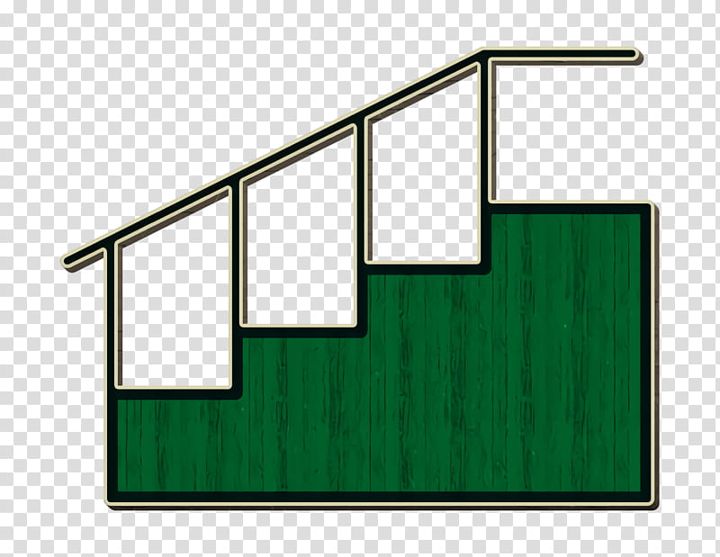 Interiors icon Floor icon Stairs icon, Green, Wall, Line, House, Facade, Rectangle, Roof transparent background PNG clipart