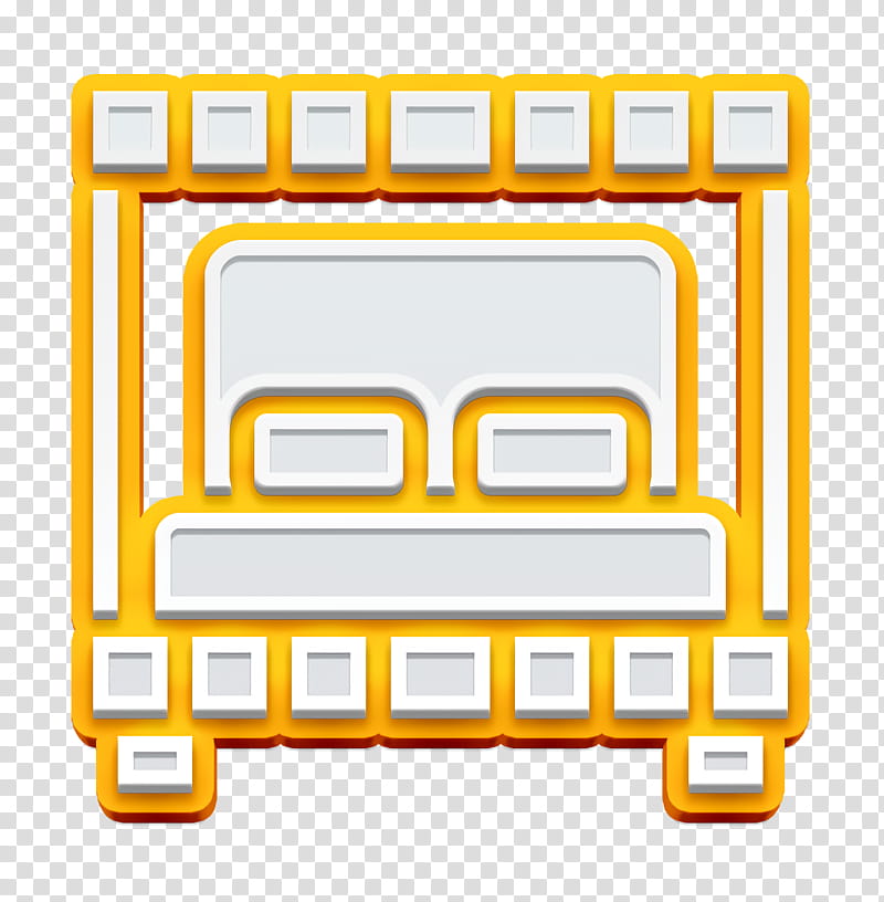 Bed icon Home Equipment icon Bedroom icon, Yellow, Line, Rectangle transparent background PNG clipart