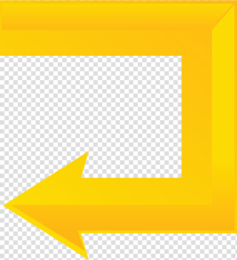 U Shaped Arrow, Yellow, Line transparent background PNG clipart