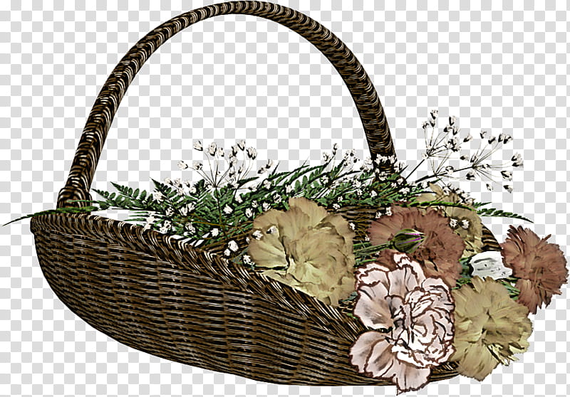 Flower Bouquet basket, Storage Basket, Gift Basket, Flower Girl Basket, Wicker, Picnic Basket, Oval, Home Accessories transparent background PNG clipart