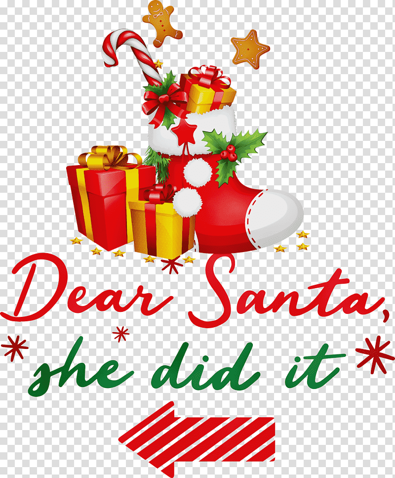 Christmas Day, Dear Santa, Santa Claus, Christmas , Watercolor, Paint, Wet Ink transparent background PNG clipart