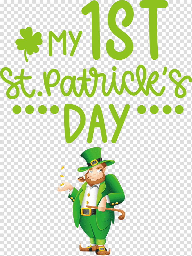 My 1st Patricks Day Saint Patrick, Cartoon, Green, Character, Tree, Meter, Christmas Day transparent background PNG clipart