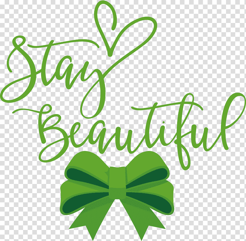 Stay Beautiful Beautiful Fashion, Plant Stem, Leaf, Flower, Logo, Symbol, Green transparent background PNG clipart