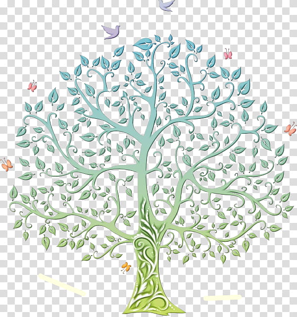 Family tree, Watercolor, Paint, Wet Ink, Genealogy, Grandparent, Wall Decal, Surname transparent background PNG clipart