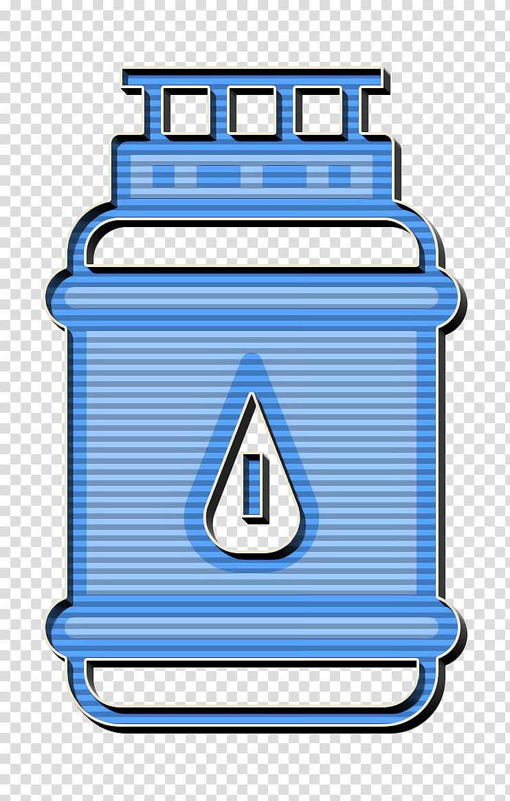 Home Equipment icon Gas bottle icon Gas icon, Blue, Line transparent background PNG clipart