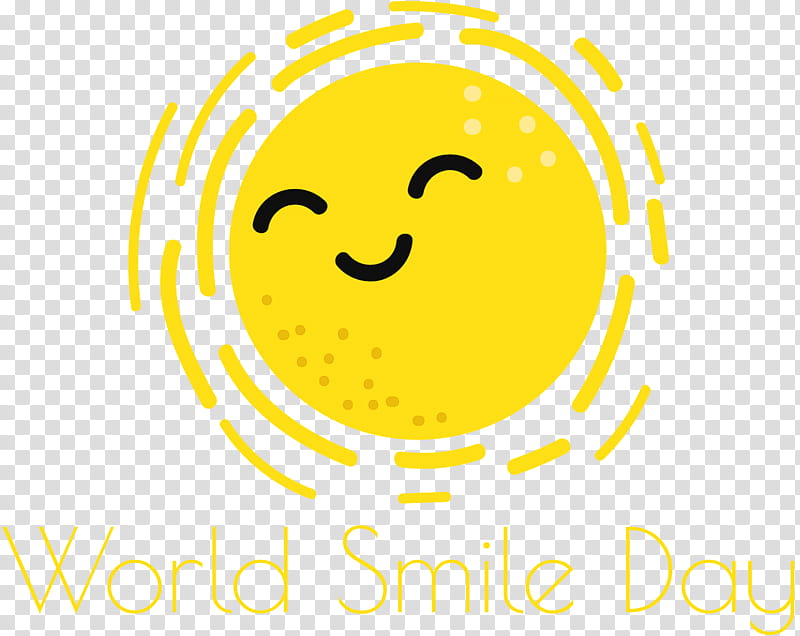 World Smile Day Smile Day Smile, Smiley, Emoticon, Yellow, Happiness, Line, Meter, Geometry transparent background PNG clipart