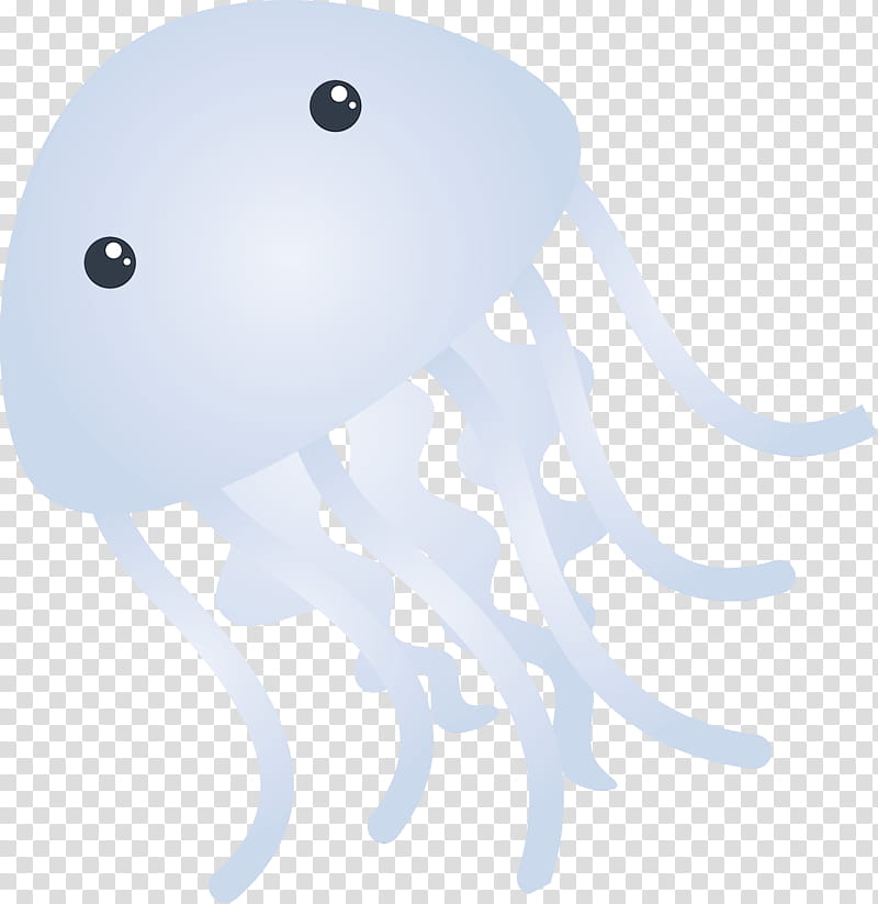 octopus white jellyfish cnidaria giant pacific octopus, Watercolor, Paint, Wet Ink, Smile transparent background PNG clipart