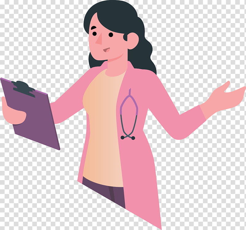 character pink m conversation behavior human, Doctor, Cartoon Doctor, Beautym, Character Created By transparent background PNG clipart