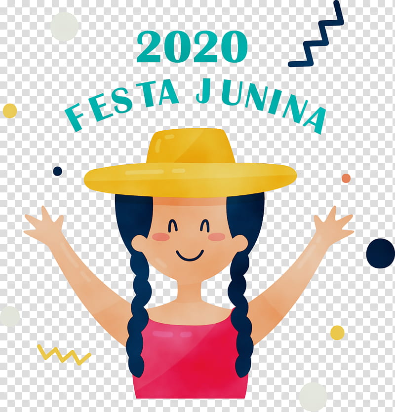 hat smiley line area behavior, Festa Junina, Festas Juninas, Festas De Sao Joao, Watercolor, Paint, Wet Ink, Meter transparent background PNG clipart