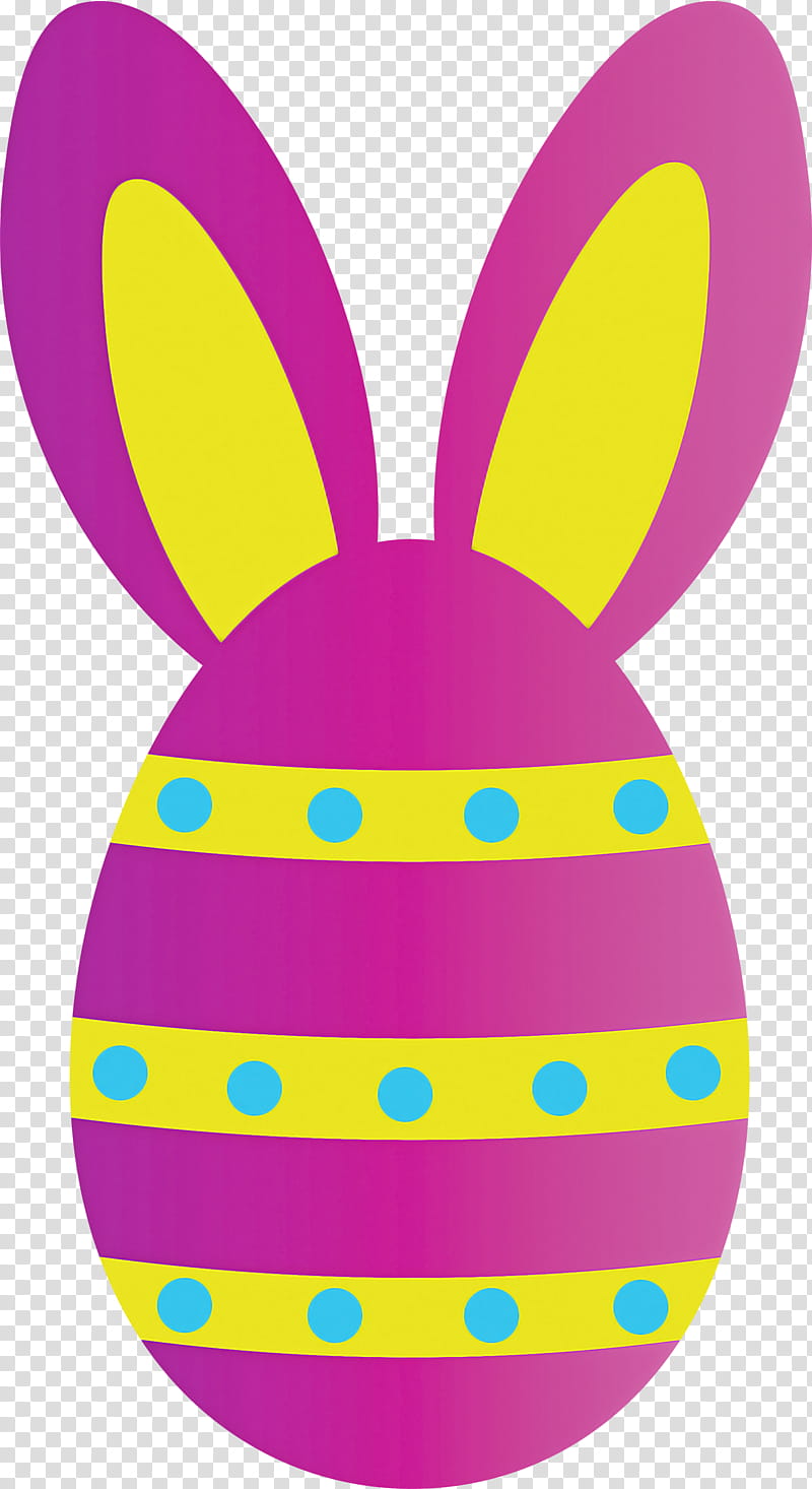 easter egg with bunny ears, Yellow, Easter Bunny, Magenta, Rabbits And Hares transparent background PNG clipart