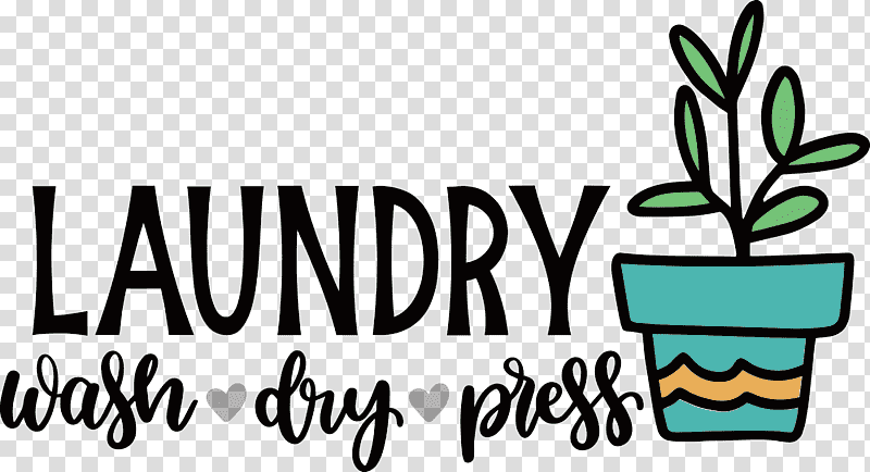 Laundry Wash Dry, Press, Cartoon, Logo, Leaf, Flower, Banner transparent background PNG clipart