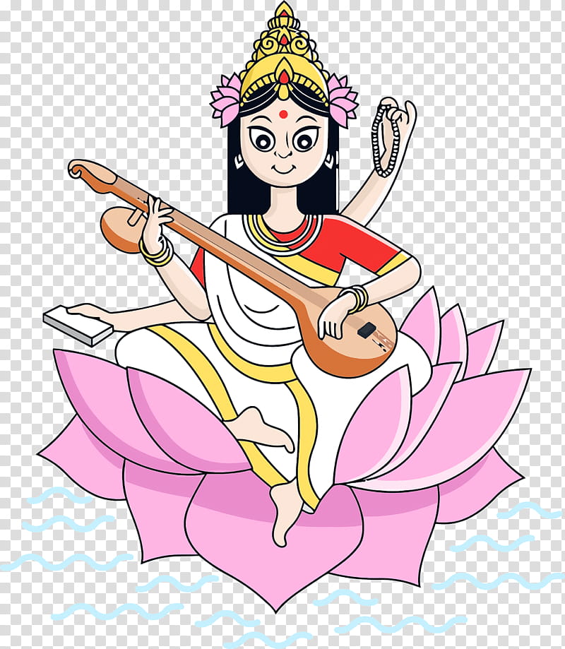 Vasant Panchami Basant Panchami Saraswati Puja, Pink, Cartoon transparent background PNG clipart