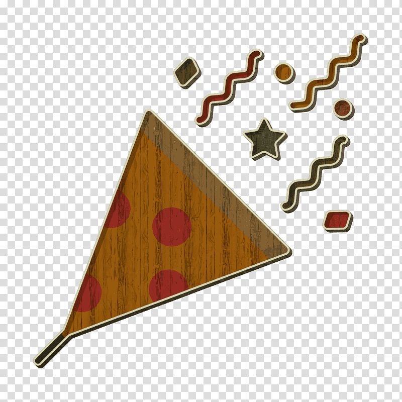 Night Party icon Confetti icon, brown pencil on brown wooden chopping board, Triangle, Text, Ersa Replacement Heater, Geometry, Mathematics transparent background PNG clipart