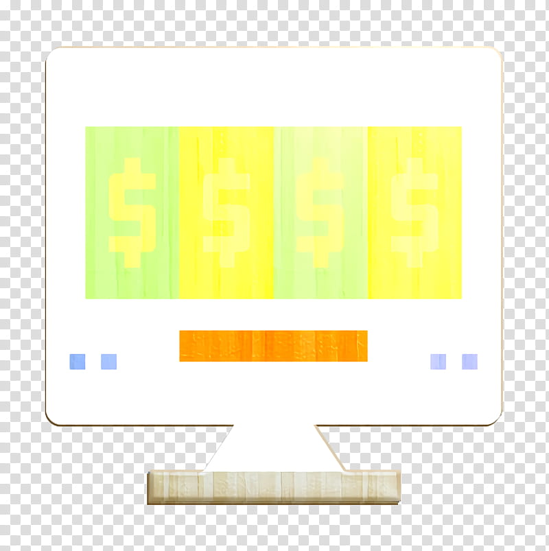 Lotto icon Laptop icon Online gambling icon, Yellow, Text, Rectangle, Square, Logo transparent background PNG clipart