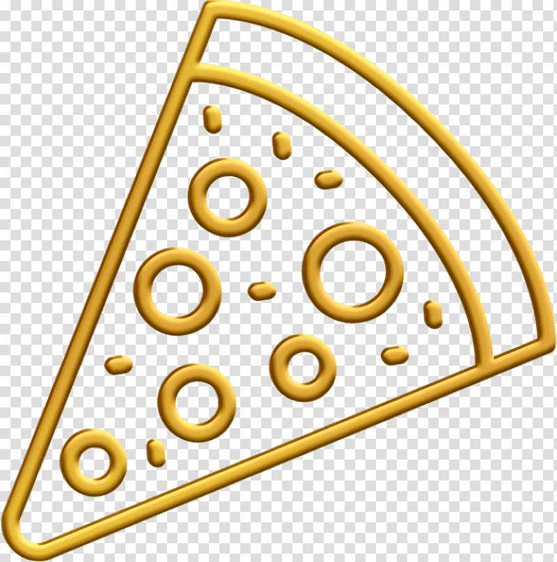 Fast food icon Pizza icon, Yellow, Line, Meter, Number, Mathematics, Geometry transparent background PNG clipart