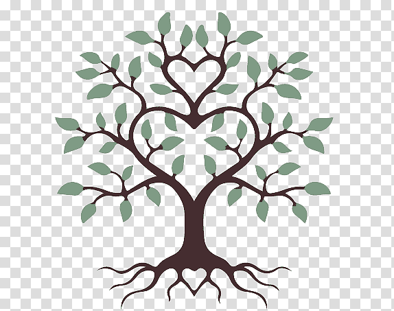 tree leaf twig branch fine arts, Heart, Logo, Plant transparent background PNG clipart