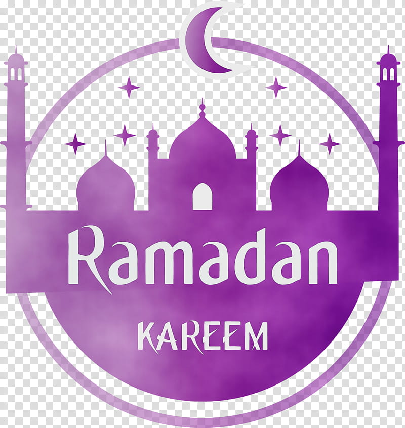 violet purple logo label magenta, Ramadan Kareem, Ramadan Mubarak, Watercolor, Paint, Wet Ink transparent background PNG clipart