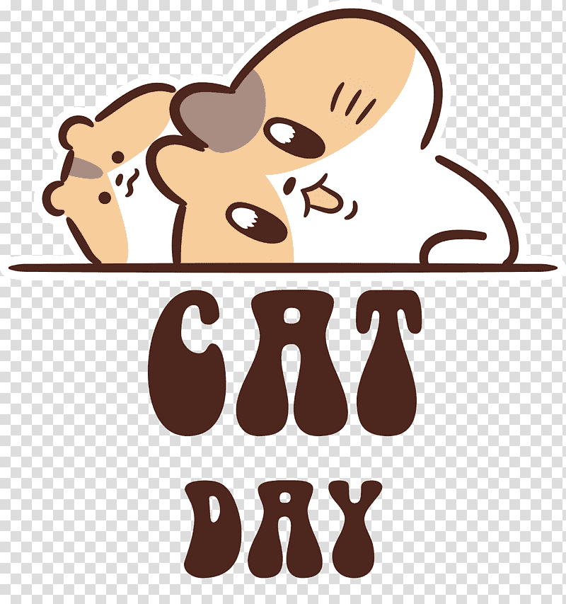 International Cat Day Cat Day, Cartoon, Logo, Meter, Line, Human, Behavior transparent background PNG clipart