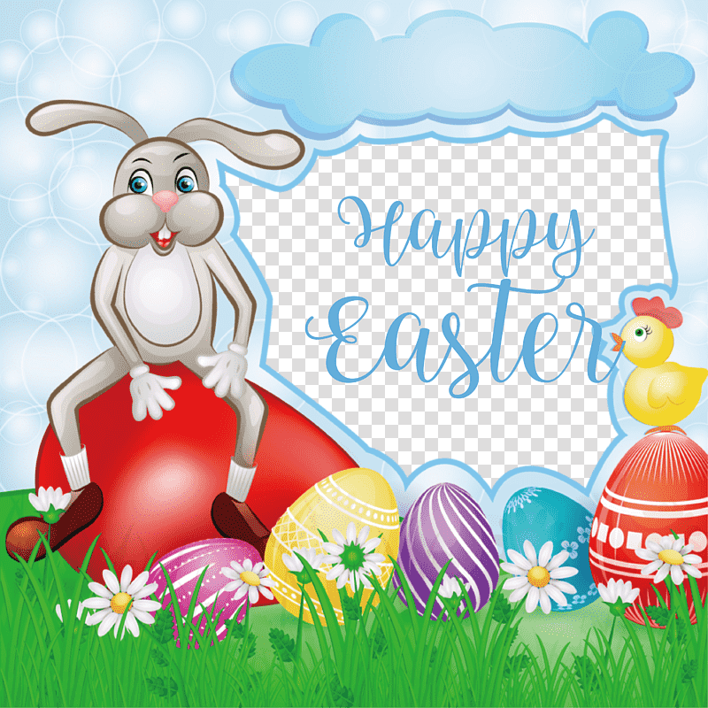 Happy Easter Day Easter Day Blessing easter bunny, Cute Easter, Easter Frames, Frame, Film Frame, Cartoon, Easter Egg transparent background PNG clipart