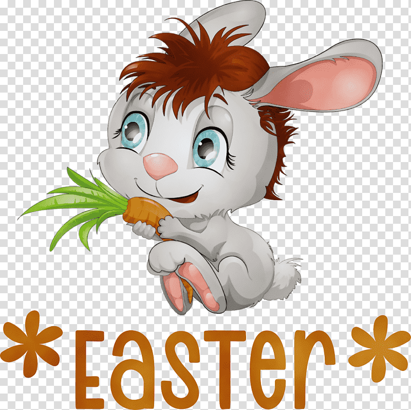 Easter Bunny, Easter Day, Watercolor, Paint, Wet Ink, Rabbit, Flemish Giant Rabbit transparent background PNG clipart