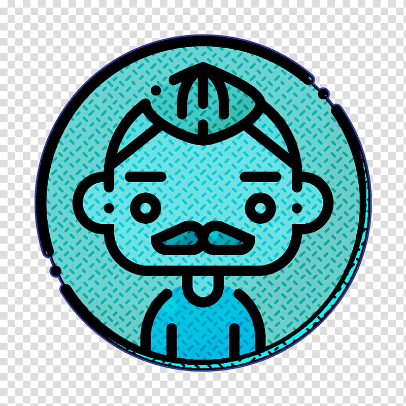 Man icon Avatars icon Young icon, Turquoise, Aqua, Sticker transparent background PNG clipart