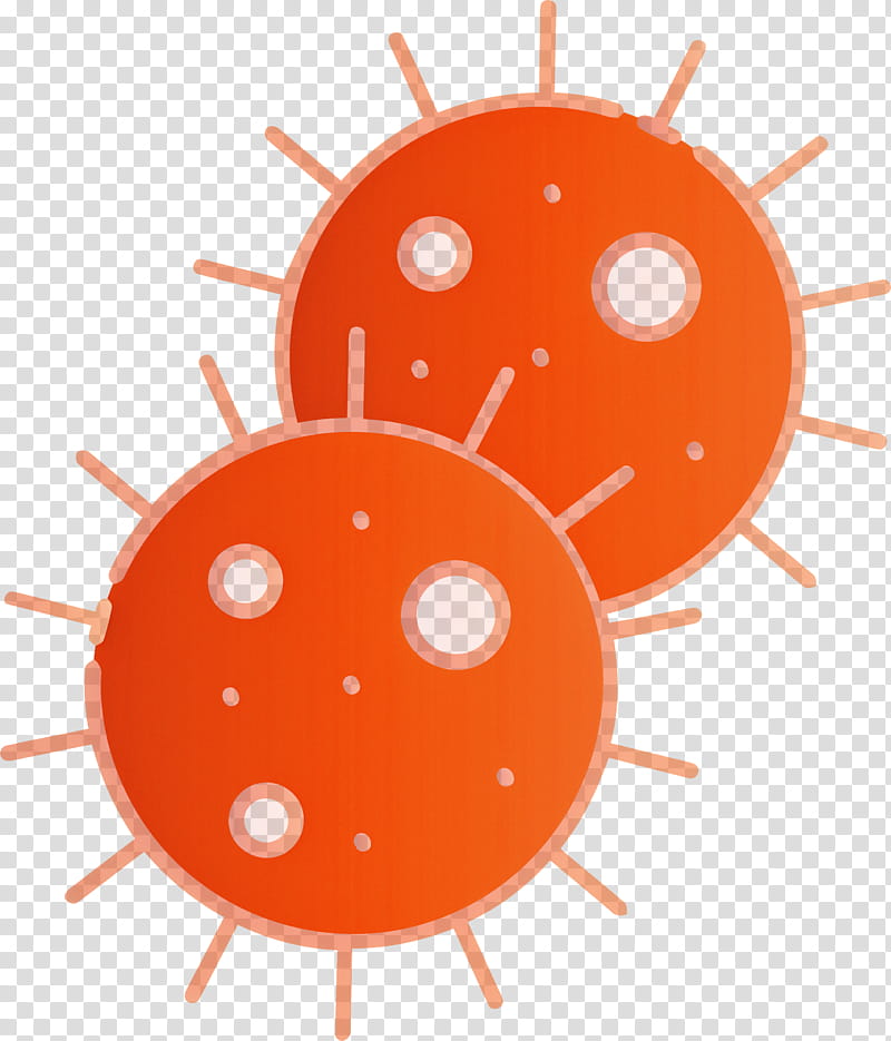 Bacteria germs virus, Orange transparent background PNG clipart