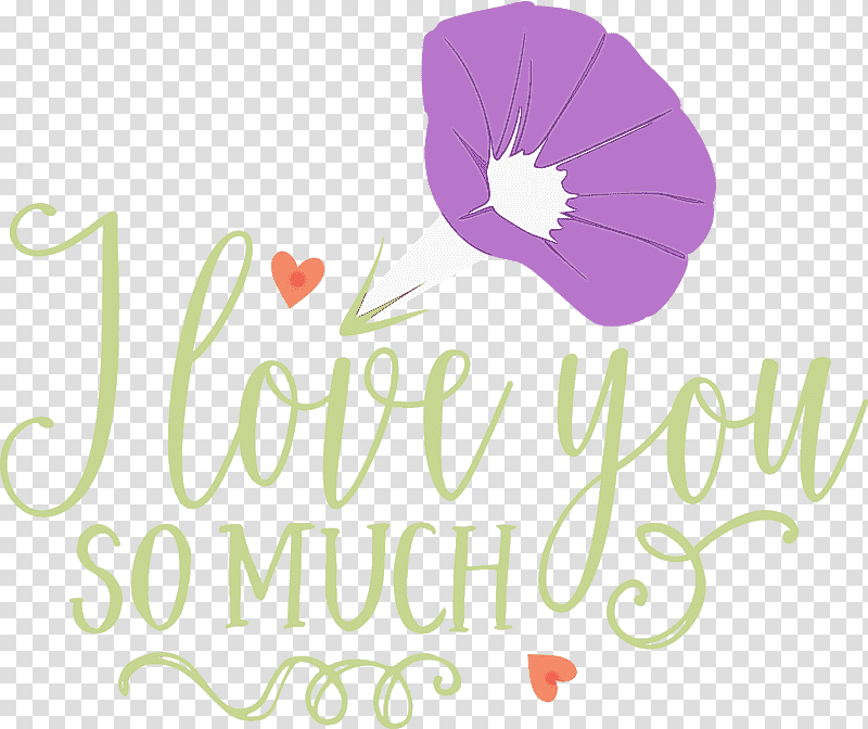 Floral design, I Love You So Much, Valentines Day, Quote, Watercolor, Paint, Wet Ink transparent background PNG clipart