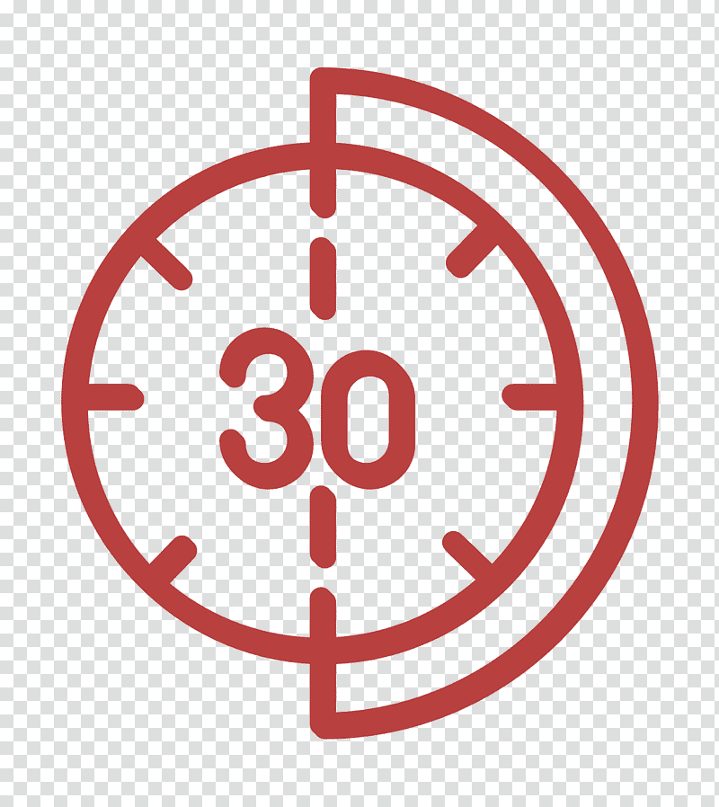 Countdown icon Time icon 30 minutes icon, Pictogram transparent background PNG clipart