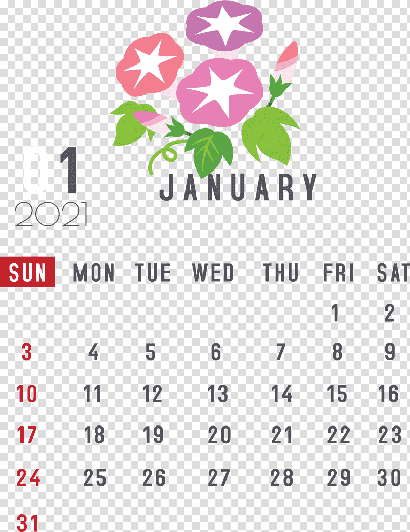 January 2021 Printable Calendar January Calendar, 2021 calendar, Calendar System, Calendar Year, Calendar Date, 2021 Happy New Year, Month transparent background PNG clipart