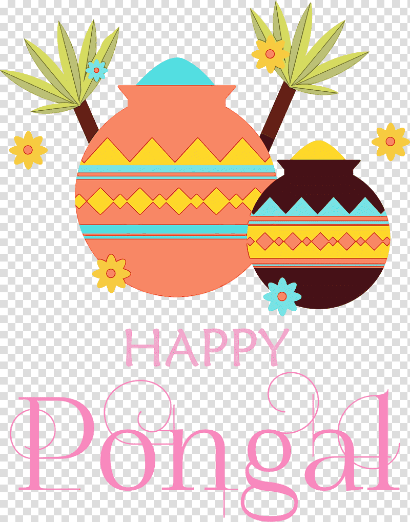 Floral design, Happy Pongal, Watercolor, Paint, Wet Ink, Restaurant Suria Banana Leaf Curry House, Digital Art transparent background PNG clipart