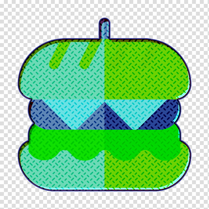 Burger icon Bakery icon, Green, Line, Area transparent background PNG clipart