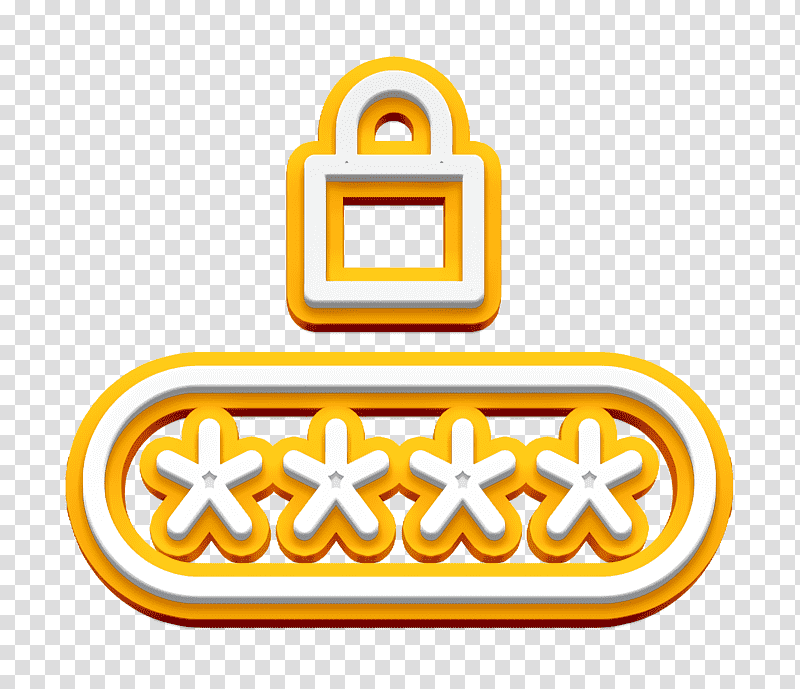 Pin code icon Password icon Security Elements icon, Yellow, Meter, Line, Symbol, Material, Mathematics transparent background PNG clipart