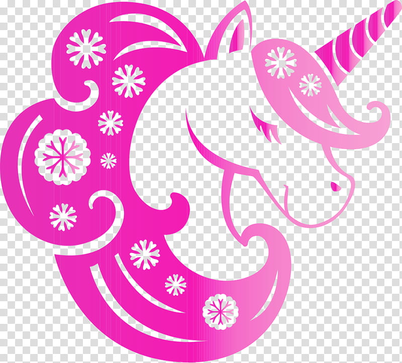 pink temporary tattoo, Unicorn, Christmas Unicorn, Watercolor, Paint, Wet Ink transparent background PNG clipart