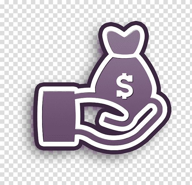 Money icon commerce icon Dollars money bag on a hand icon, Logo, Meter transparent background PNG clipart