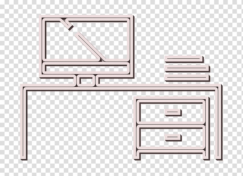 Desk icon Office Space icon Office Line icon, Furniture, Meter, Geometry, Mathematics transparent background PNG clipart