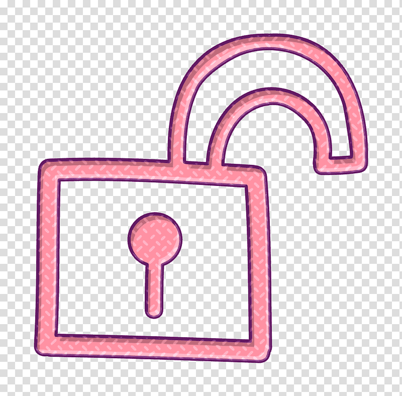 Unlock hand drawn padlock symbol icon Hand Drawn icon interface icon, Unlock Icon, Chemical Symbol, Line, Meter, Vaishno Devi, Geometry transparent background PNG clipart