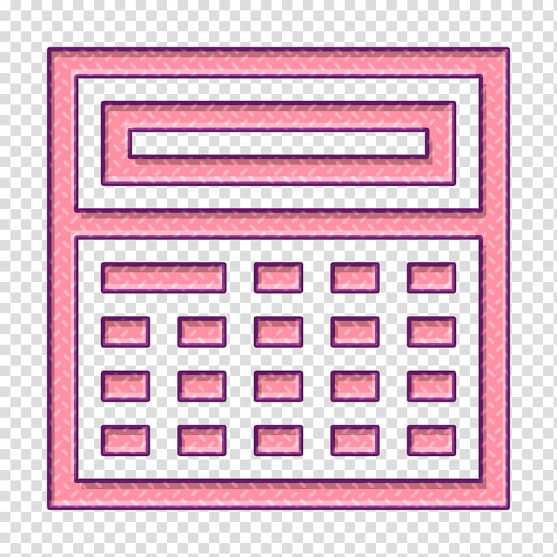 Calculator Icon Technological Icon Learning Icon Pink Line