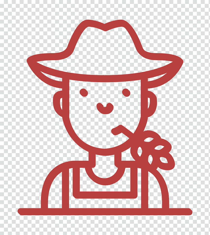 farmer icon Young Employees icon Farm icon, Agriculture, Organic Farming, Crop, Agribusiness, Tractor, Family Farm transparent background PNG clipart