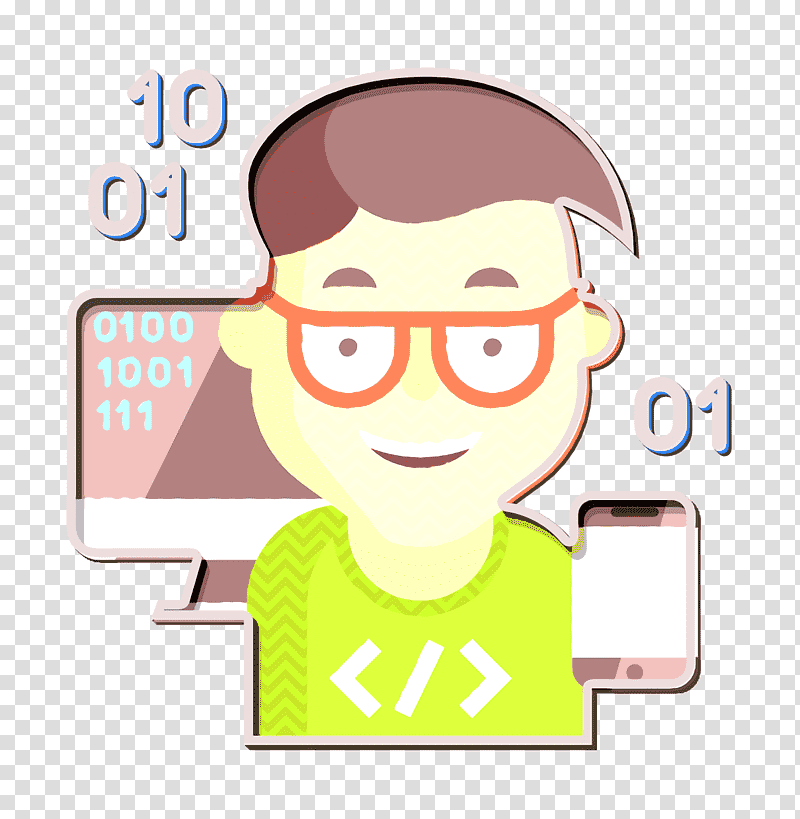 Professions and Jobs icon Avatar icon Programmer icon, Software Developer, Computer Programming, Cartoon M, Text, Logo, Indramayu Regency transparent background PNG clipart