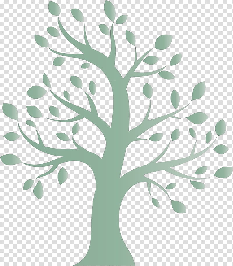 green tree leaf branch plant, Cartoon Tree, Abstract Tree, Tree , Woody Plant, Plant Stem, Twig, Flower transparent background PNG clipart