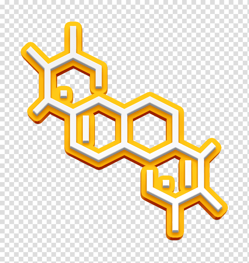 Chemistry icon Molecular icon, Yellow, Meter, Line, Symbol, Material, Mathematics transparent background PNG clipart